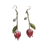 Handcrafted Twisted Flower Silk Pearl Lily of the Valley Earrings