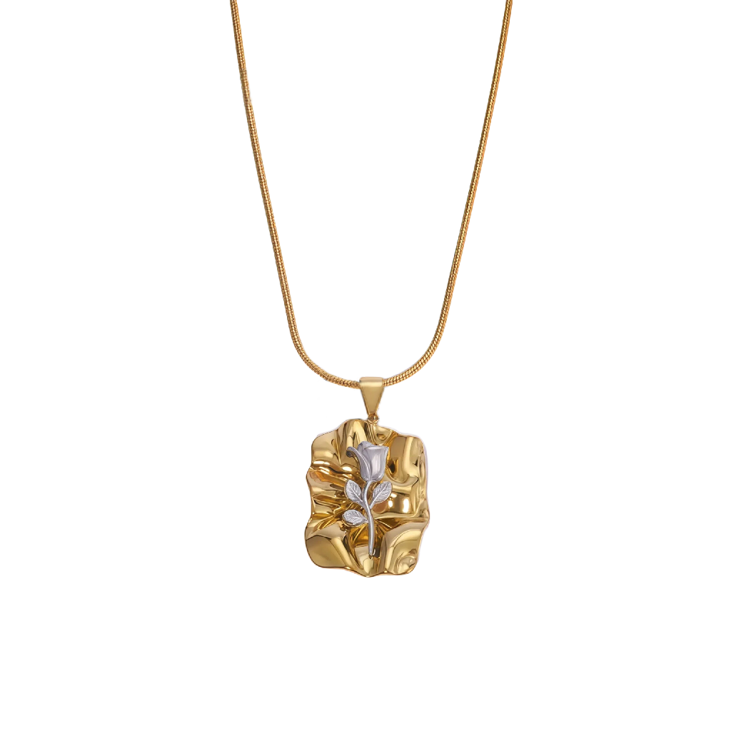Gold-Plated Copper Rose Pendant