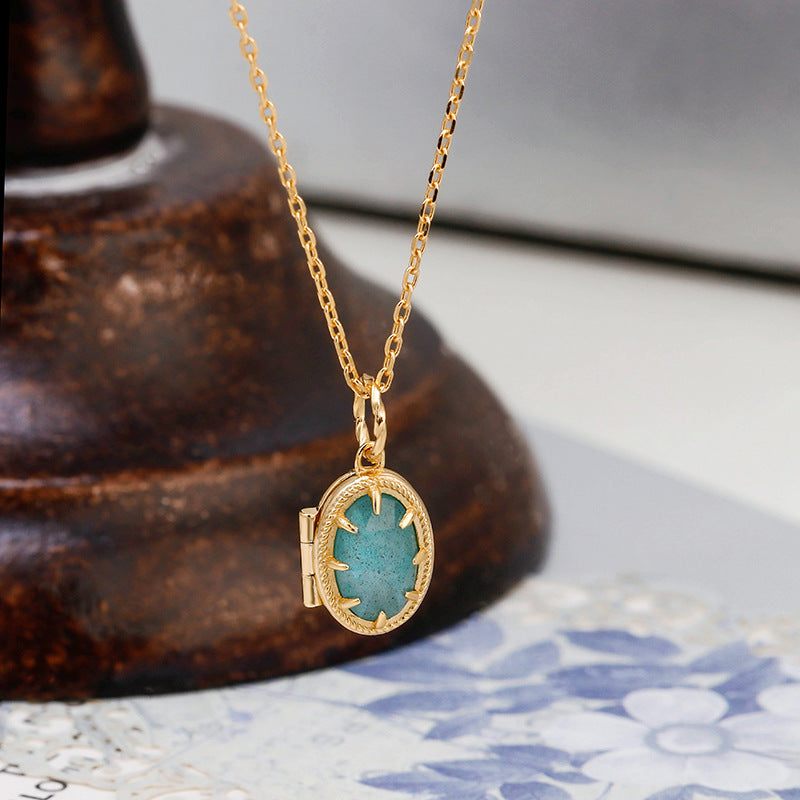 French Vintage Amazonite Convertible Pendant