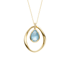 Teardrop Blue Topaz Circle Pendant
