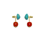 Turquoise and Agate Earrings