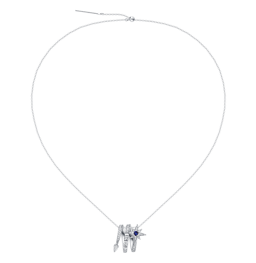 18K White Gold Diamond Sapphire Meteor Pendant - BYRDSTRÖM 