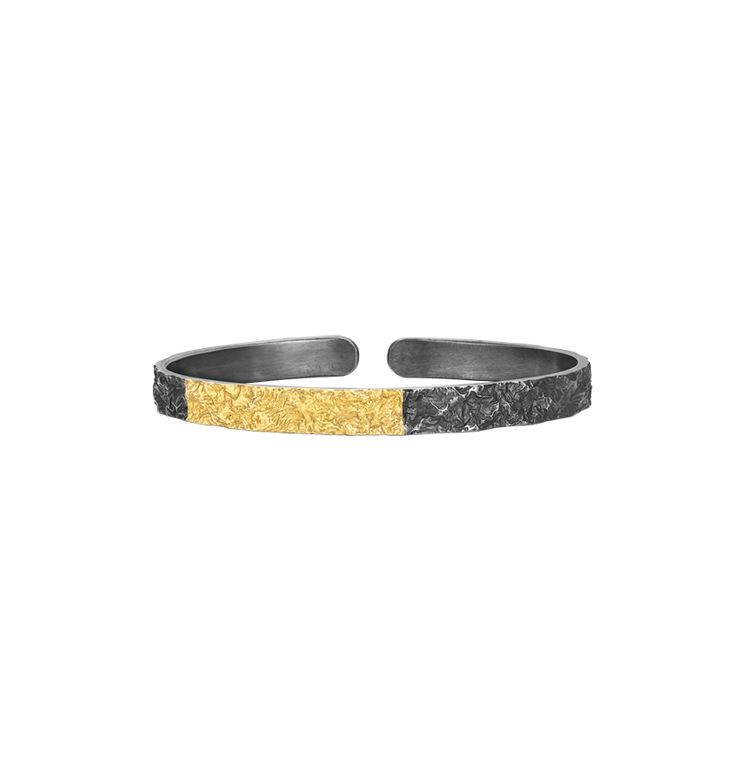 Silver Weave of Whispers Melted Gold Bracelet (Silm) - BYRDSTRÖM JEWELRY