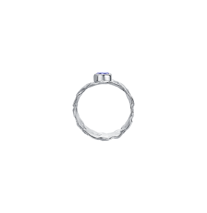 Heart Sapphire Silver Liberty Elm Ring - BYRDSTRÖM JEWELRY