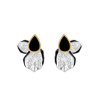 Vintage Silver-Plated Teardrop Petal Stud Earrings