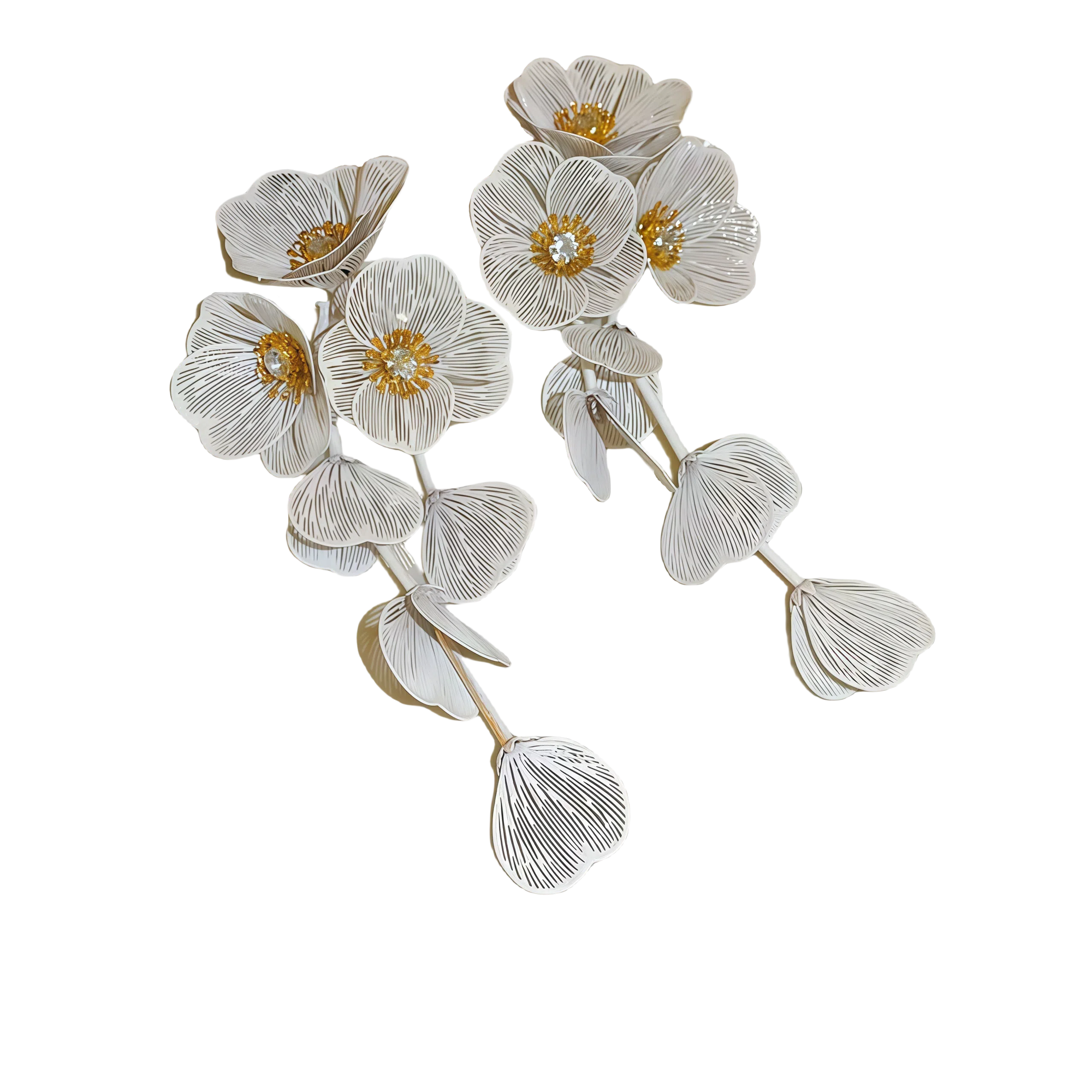 Zircon Hollow Flower Earrings