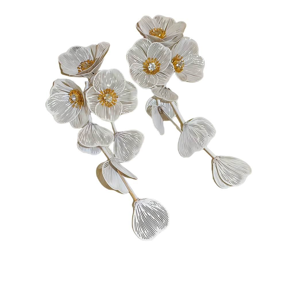 Zircon Hollow Flower Earrings