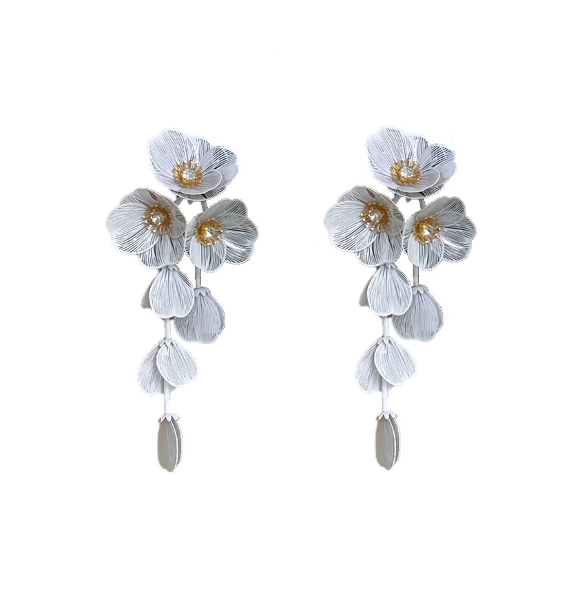 Zircon Hollow Flower Earrings