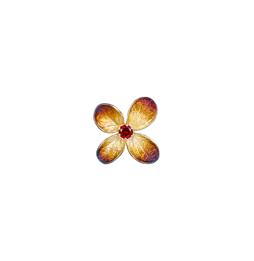 Silver Garnet Hydrangea Illusion Pendant
