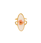 Pink Flower Botanical Specimen Ring