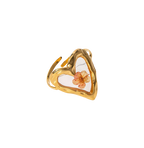 Pink Flower Heart-Shaped Botanical Specimen Ring