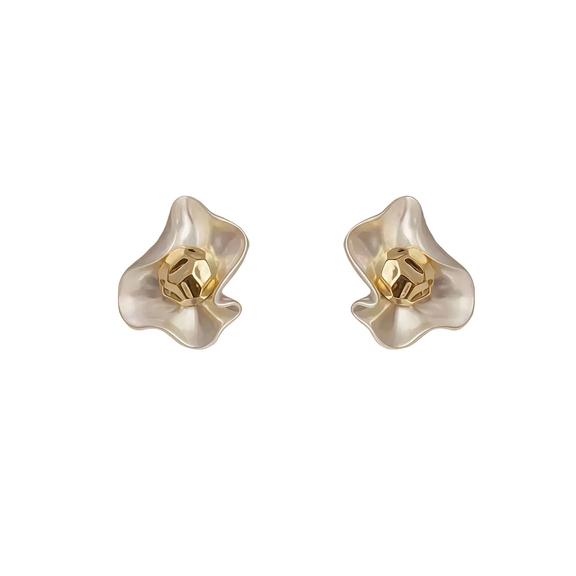 Vintage Minimalist Copper Floral Stud Earrings