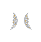 Silver and 24K Gold Zircon Moonlit Serenade Earrings - BYRDSTRÖM JEWELRY