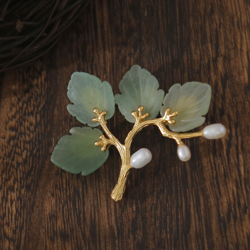 Aventurine Branch Brooch