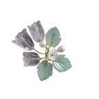 Crystal Pearl Jade Crape Myrtle Flower Brooch