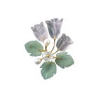 Crystal Pearl Jade Crape Myrtle Flower Brooch