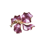 Pink Iris Flower Brooch