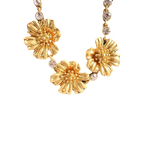 Vintage Gold-Plated Cherry Blossom Necklace