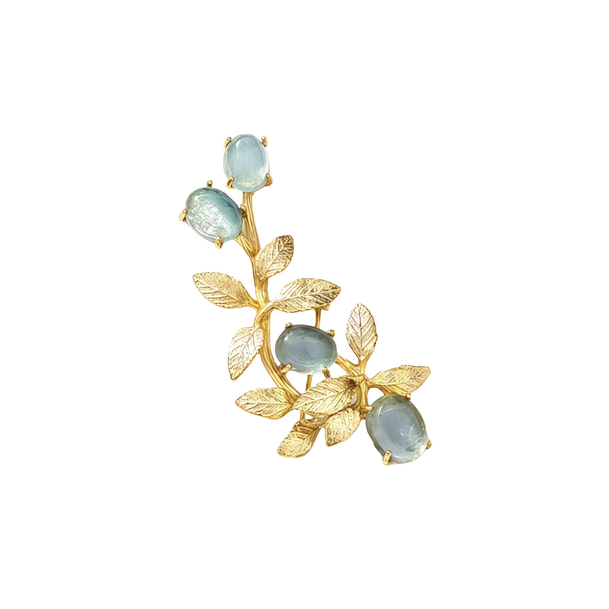Aquamarine Branch & Berry Brooch