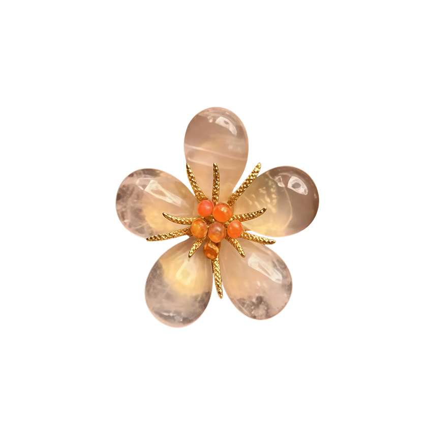 Translucent Peach Blossom Brooch