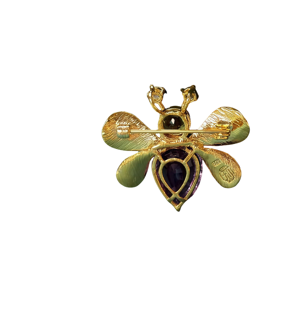 Amethyst Bee Brooch