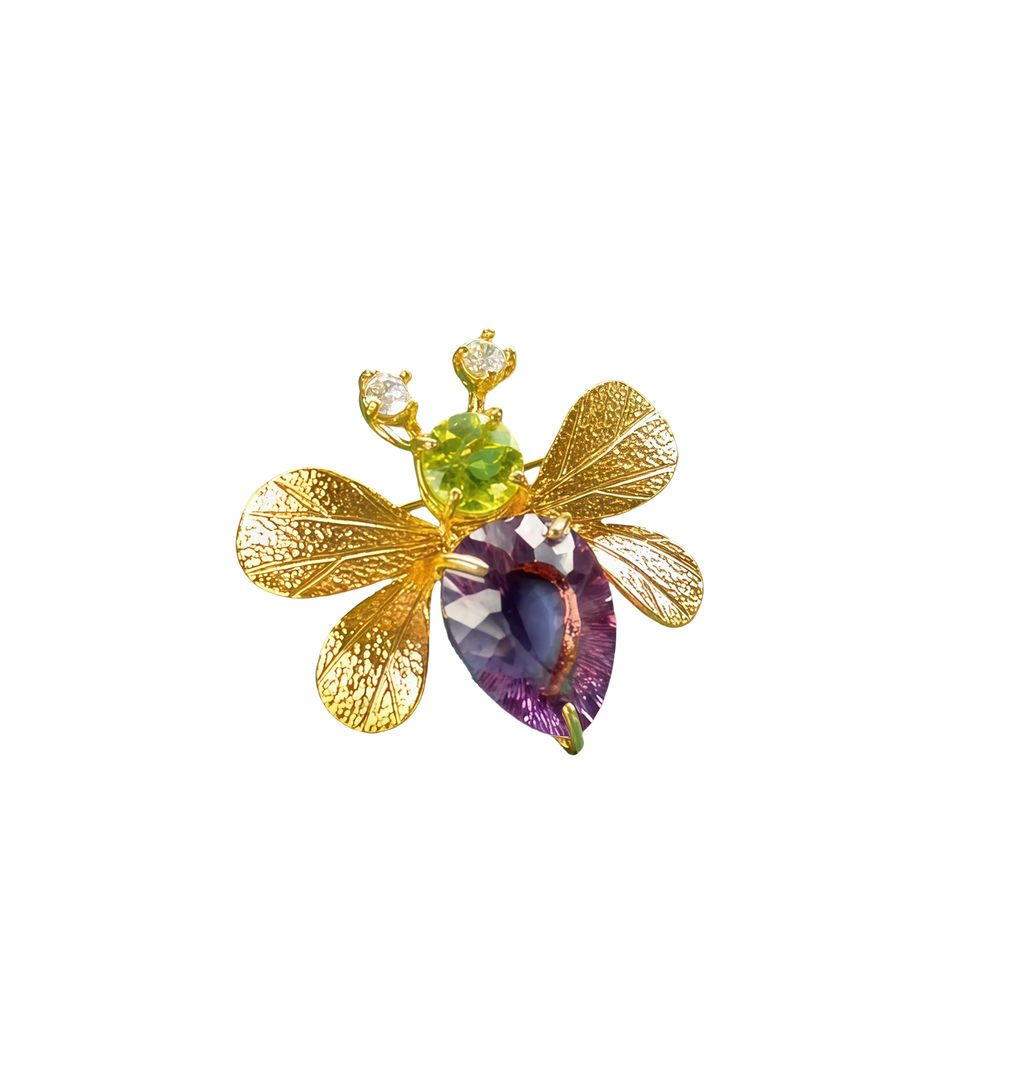 Amethyst Bee Brooch