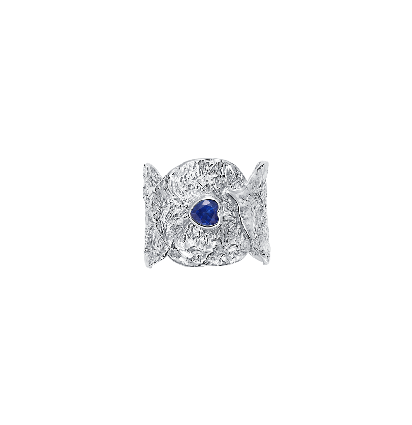Heart Sapphire Silver Liberty Elm Ring - BYRDSTRÖM JEWELRY