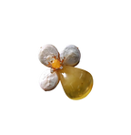 Baroque Pearl and Amber Clover Pendant Brooch