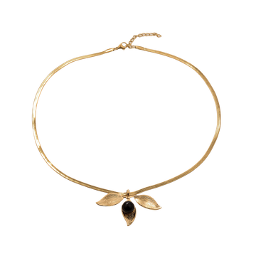 Leaf & Berry Metallic Hoop Necklace