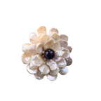 Handmade Baroque Pearl and Amethyst Floral Brooch