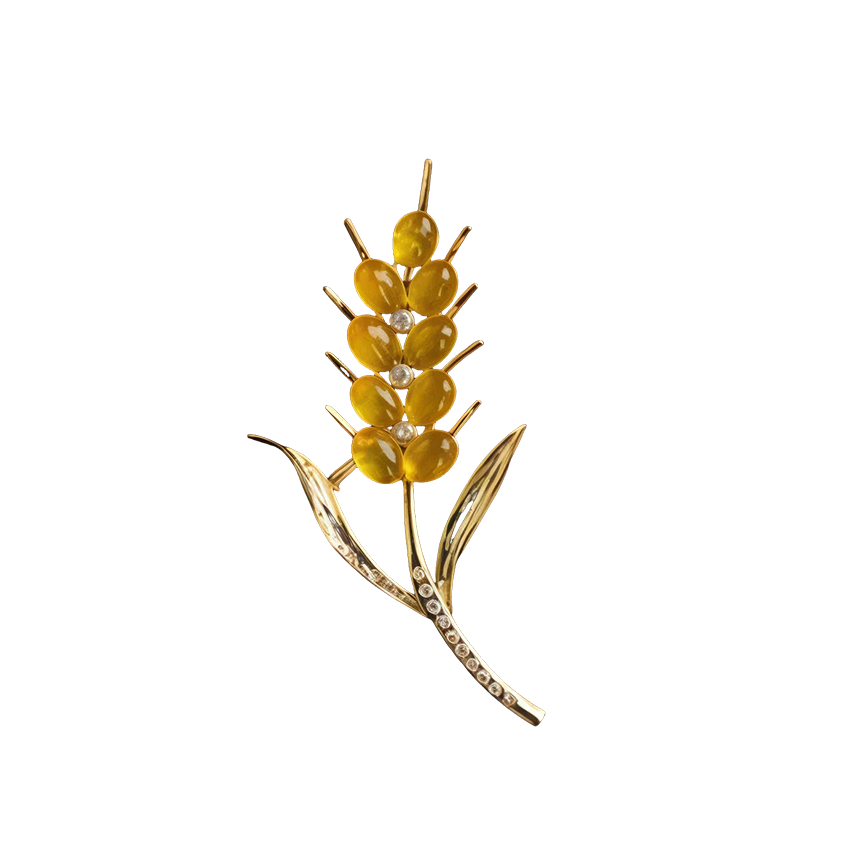 Agate Wheat Ear Brooch