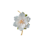 Mother-of-Pearl and Pearl Gold-Plated Brooch