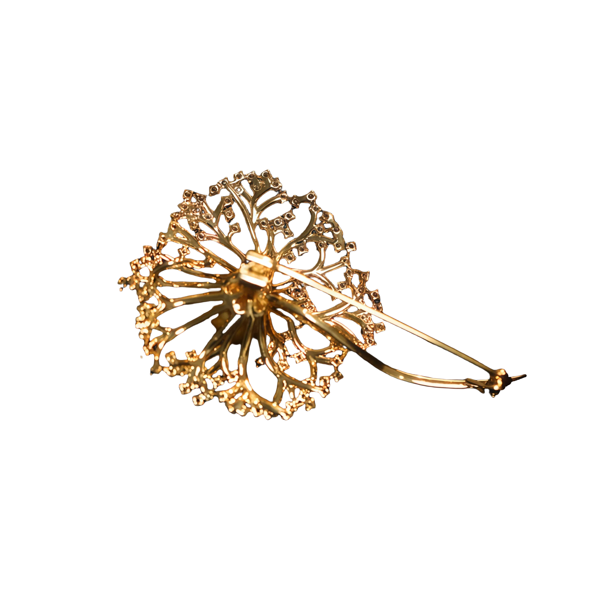 Dandelion Pearl and Zircon Brooch