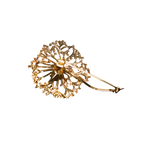 Dandelion Pearl and Zircon Brooch