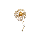 Dandelion Pearl and Zircon Brooch