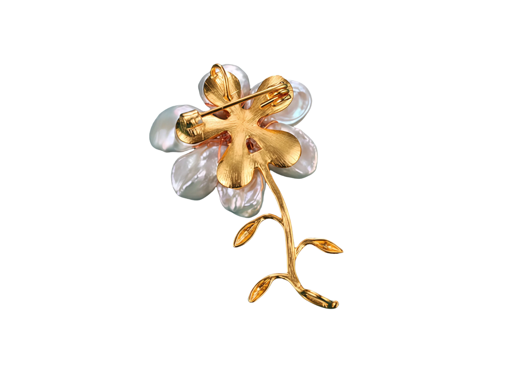 Baroque Pearl Narcissus Brooch