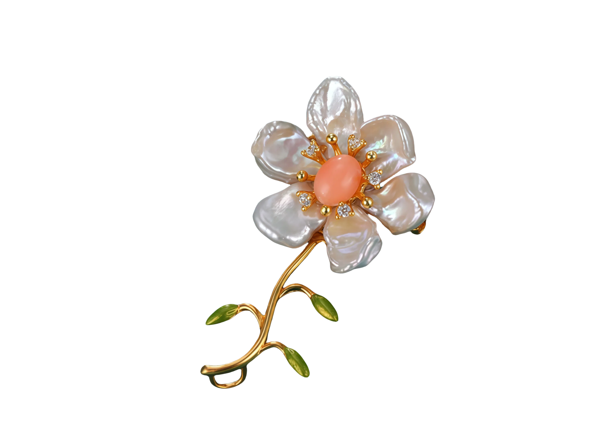 Baroque Pearl Narcissus Brooch