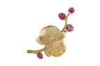 Pearl Enamel Orchid Brooch