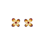 Silver Garnet Hydrangea Illusion Earrings