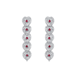 Liberty Elm Ruby Silver Drop Earrings(Large) - BYRDSTRÖM JEWELRY