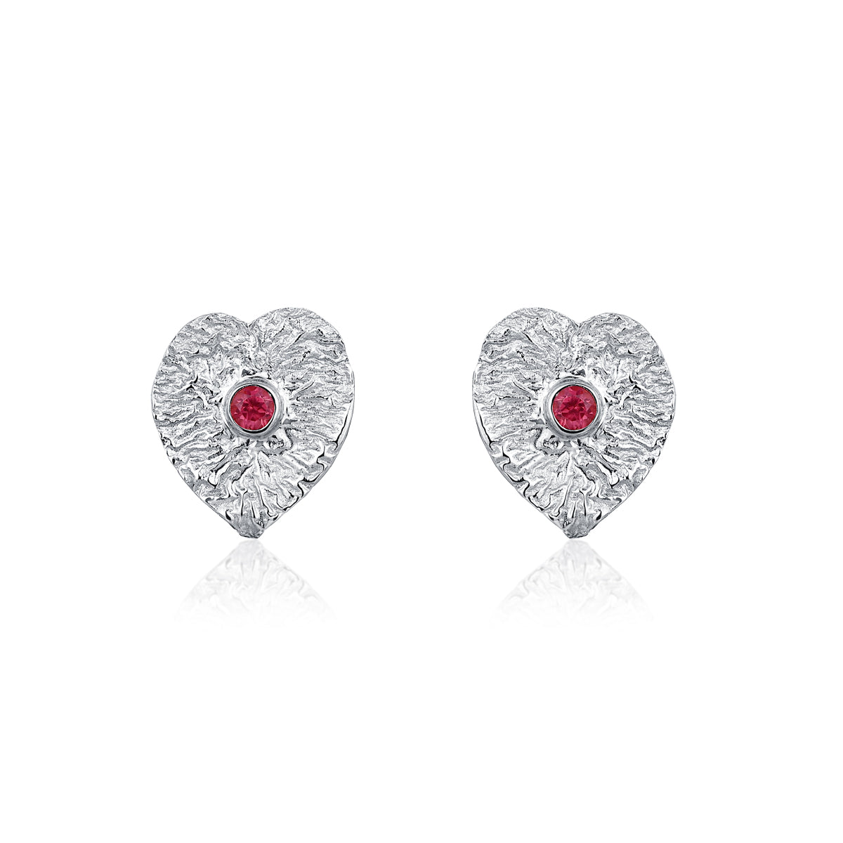 Ruby Silver Drop Earrings