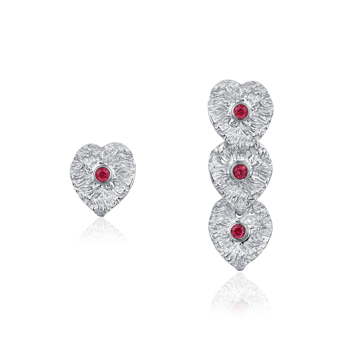 Ruby Silver Drop Earrings