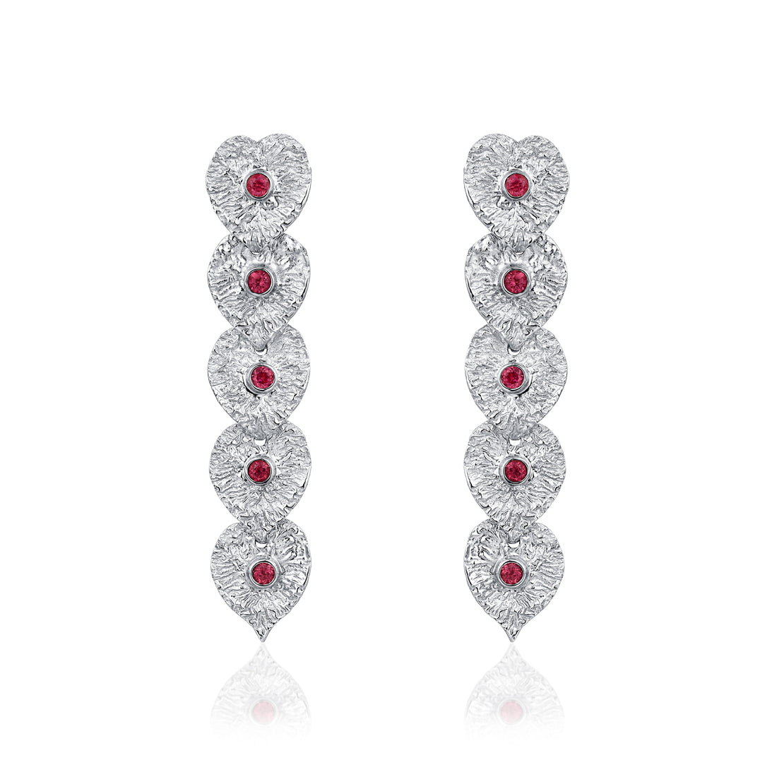 Ruby Silver Drop Earrings