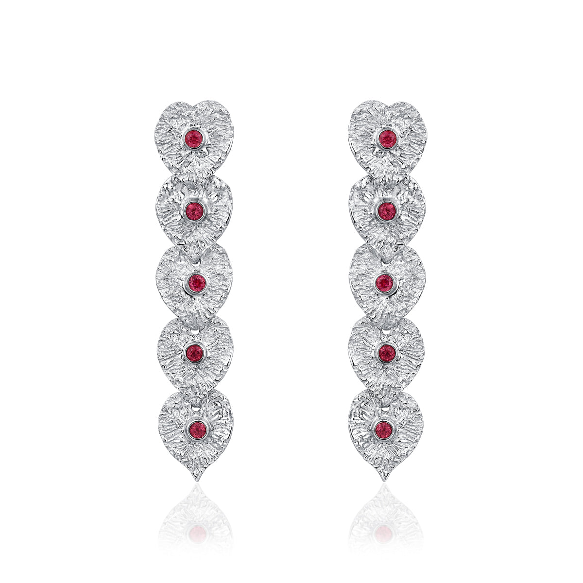 Ruby Silver Drop Earrings