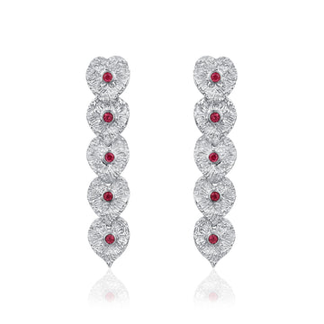 Ruby Silver Drop Earrings