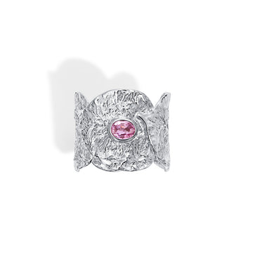 Pink Sapphire Silver Ring