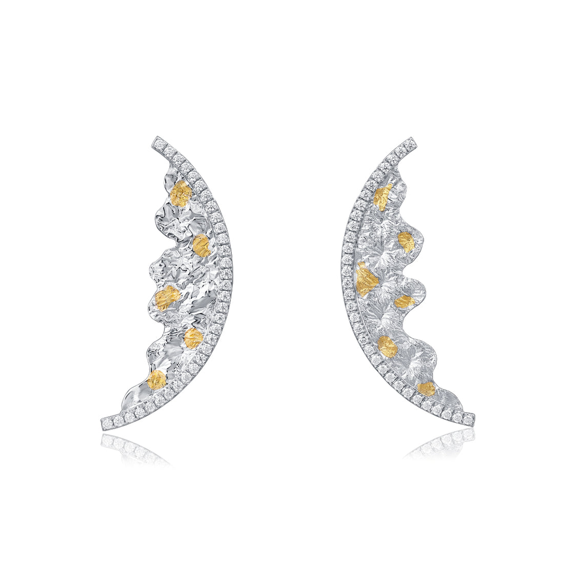 Silver and 24K Gold Zircon Earrings