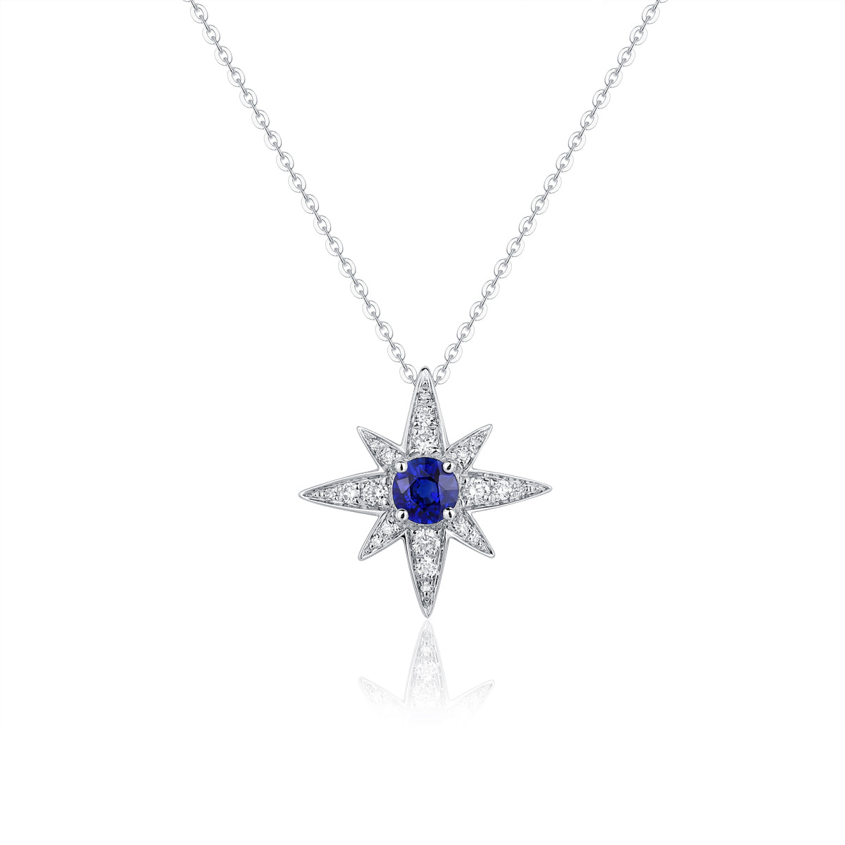 Sapphire & Diamond 18K Gold Pendant