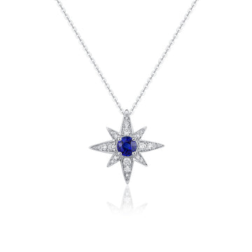 Sapphire & Diamond 18K Gold Pendant