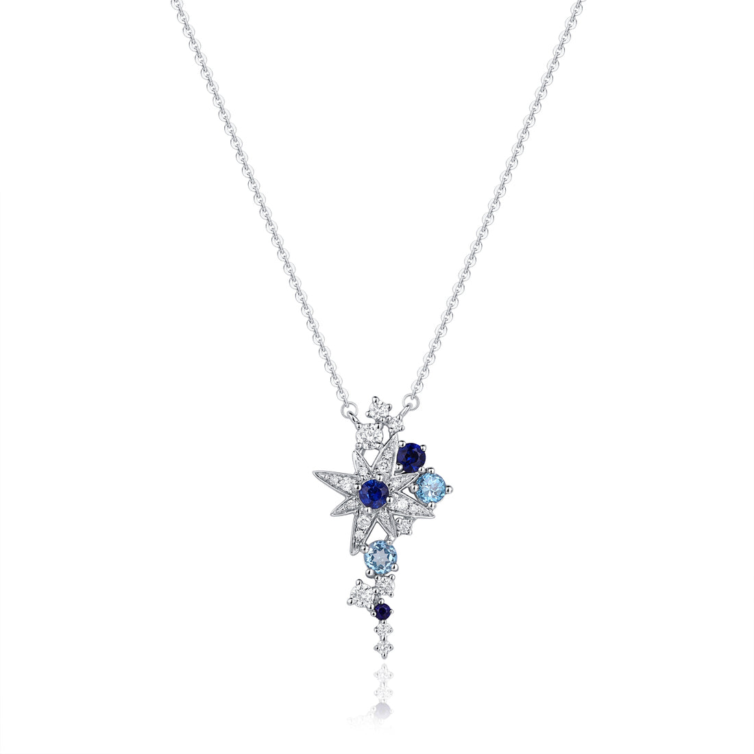 Sapphire & Diamond 18K Gold Pendant